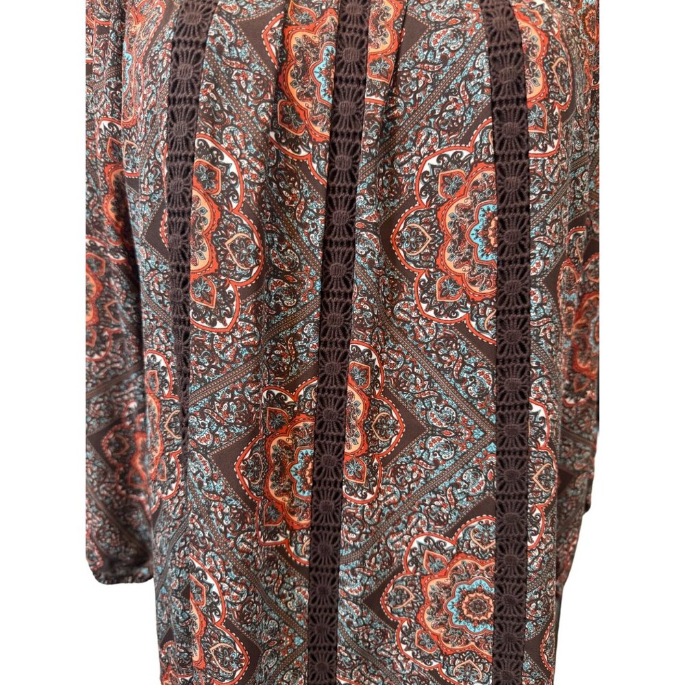 2/$30 Daniel Rainn M Paisley Dress Boho Style with Crochet Details NWT - Picture 14 of 15